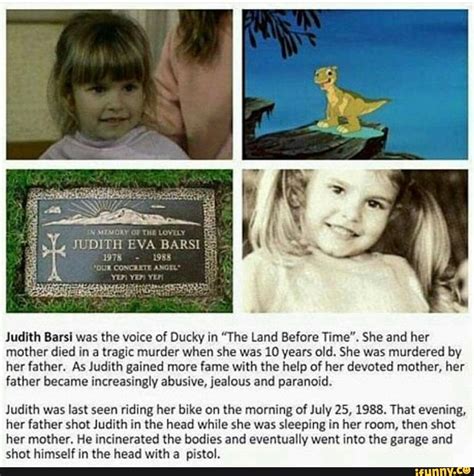 judith barsi cause of death|land before time girl murdered.